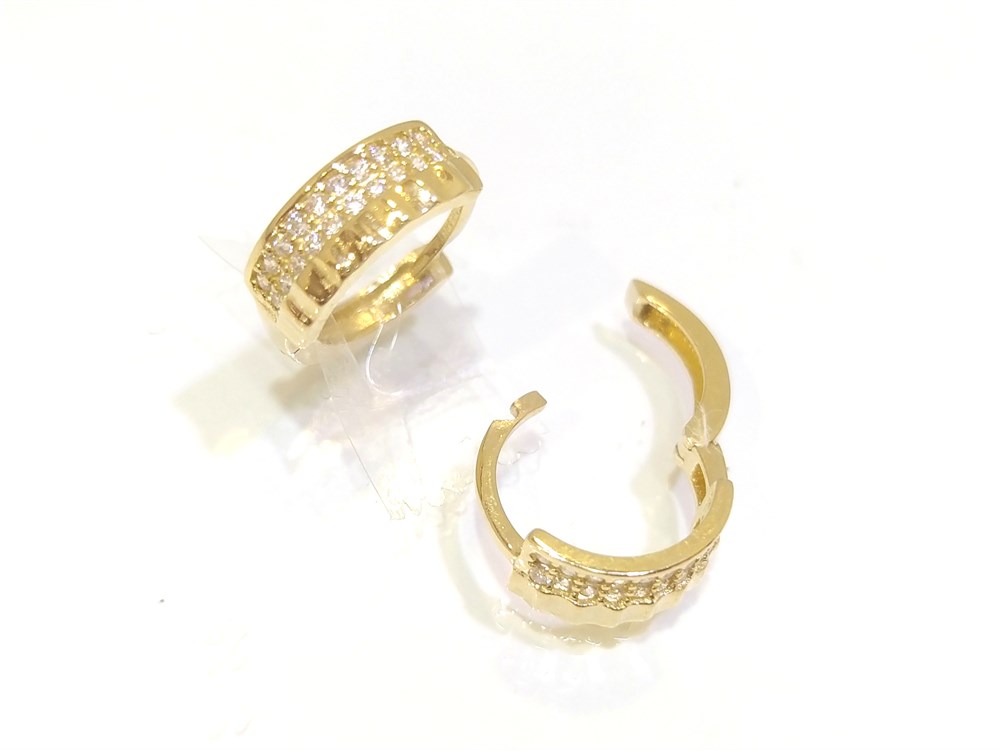 Su yolu Halka Küpe  14 Ayar Altın