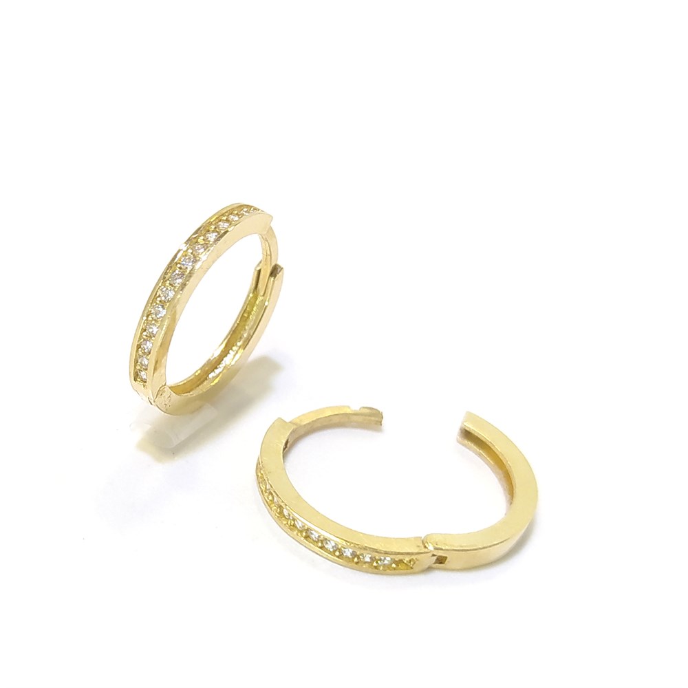 Su Yolu Halka Küpe 14 Ayar Altın