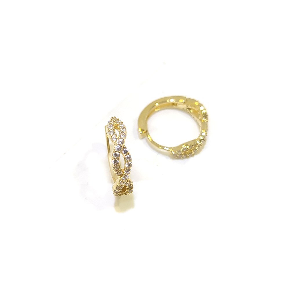 Su Yolu Halka Küpe 14 Ayar Altın