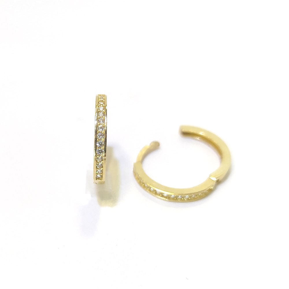 Su Yolu Halka Küpe 14 Ayar Altın