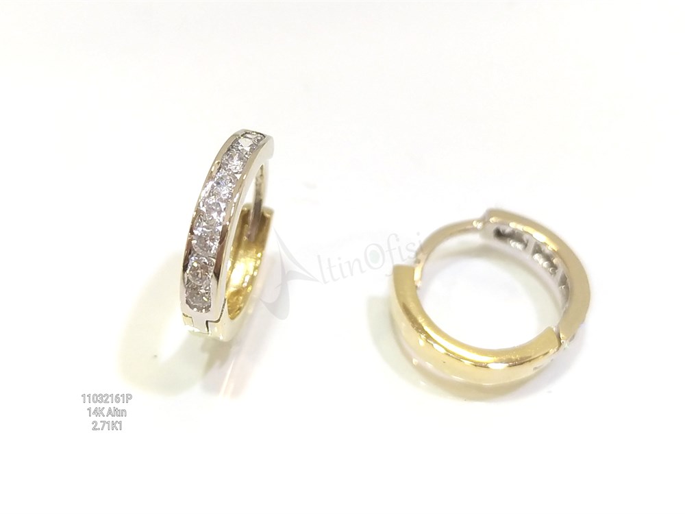 Suyolu Halka Küpe  14 Ayar Altın