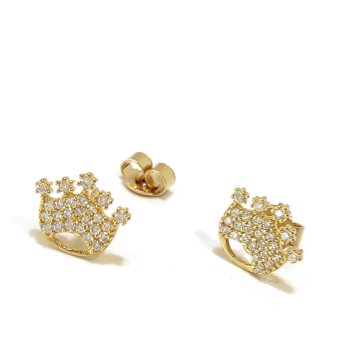 Taç Vidalı Küpe 14 Ayar Altın 4K VİDEOLU