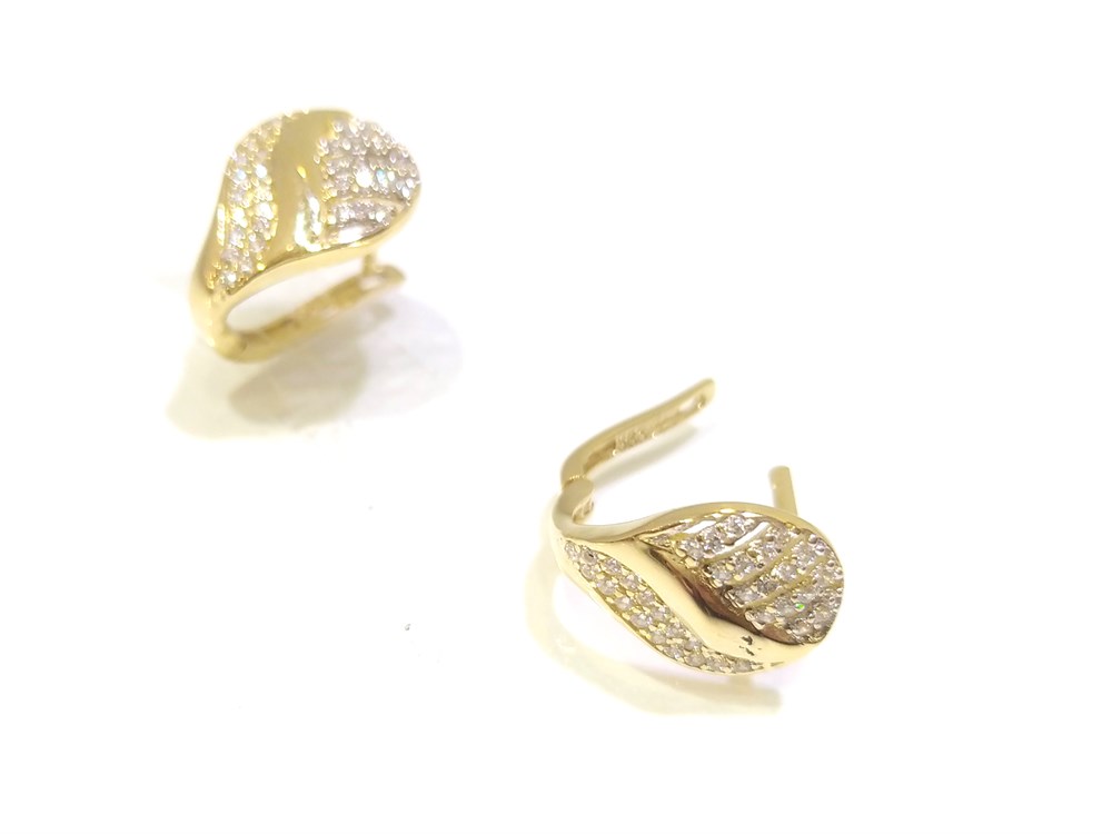 Taşlı Küpe  14 Ayar Altın