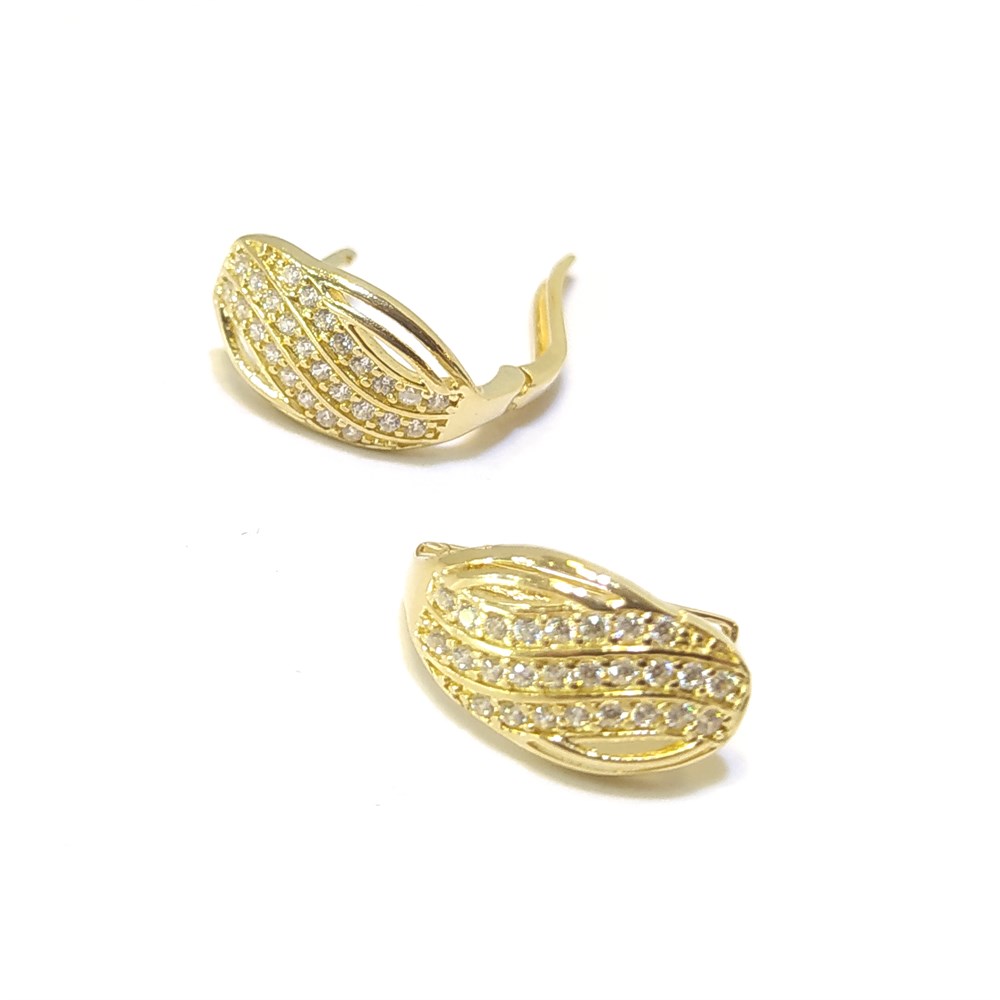 Taşlı Küpe 14 Ayar Altın