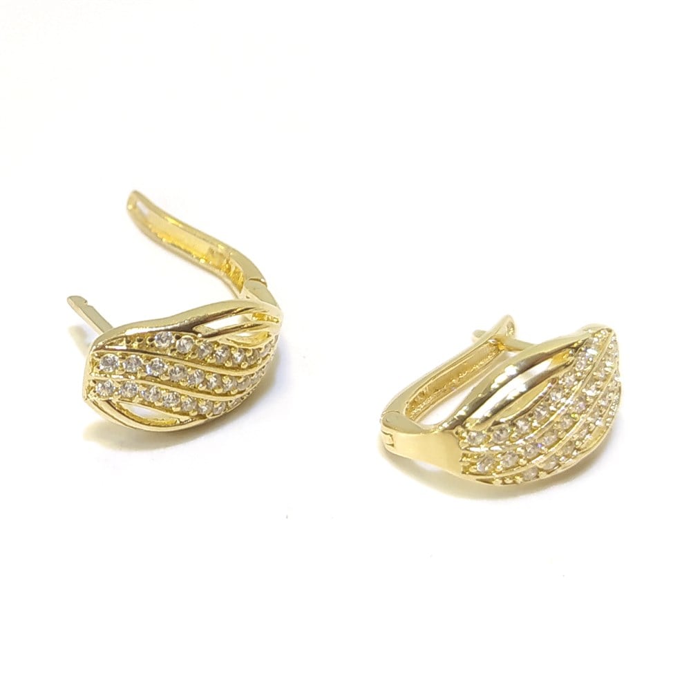 Taşlı Küpe 14 Ayar Altın