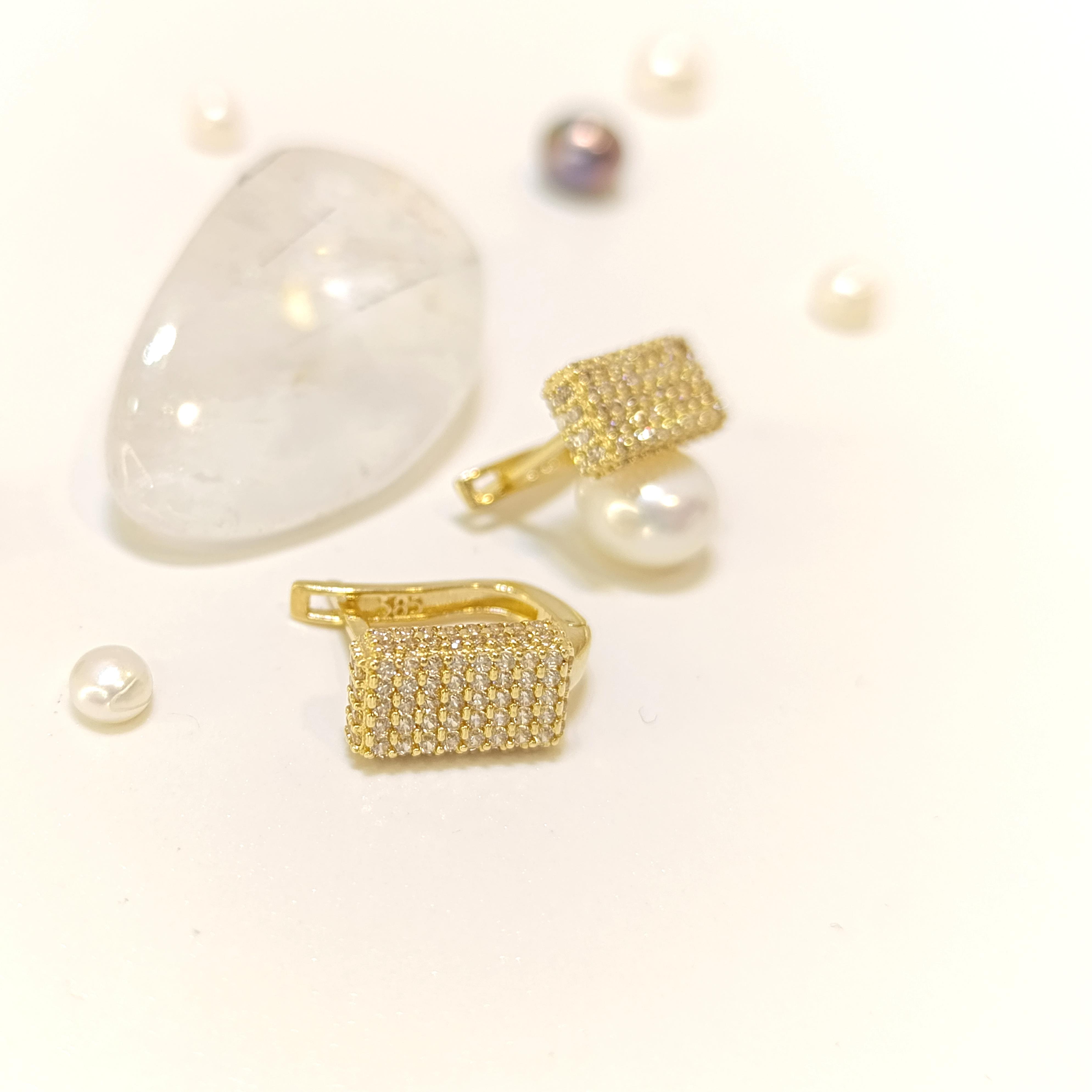 Taşlı Küpe 14 Ayar Altın HD VİDEOLU