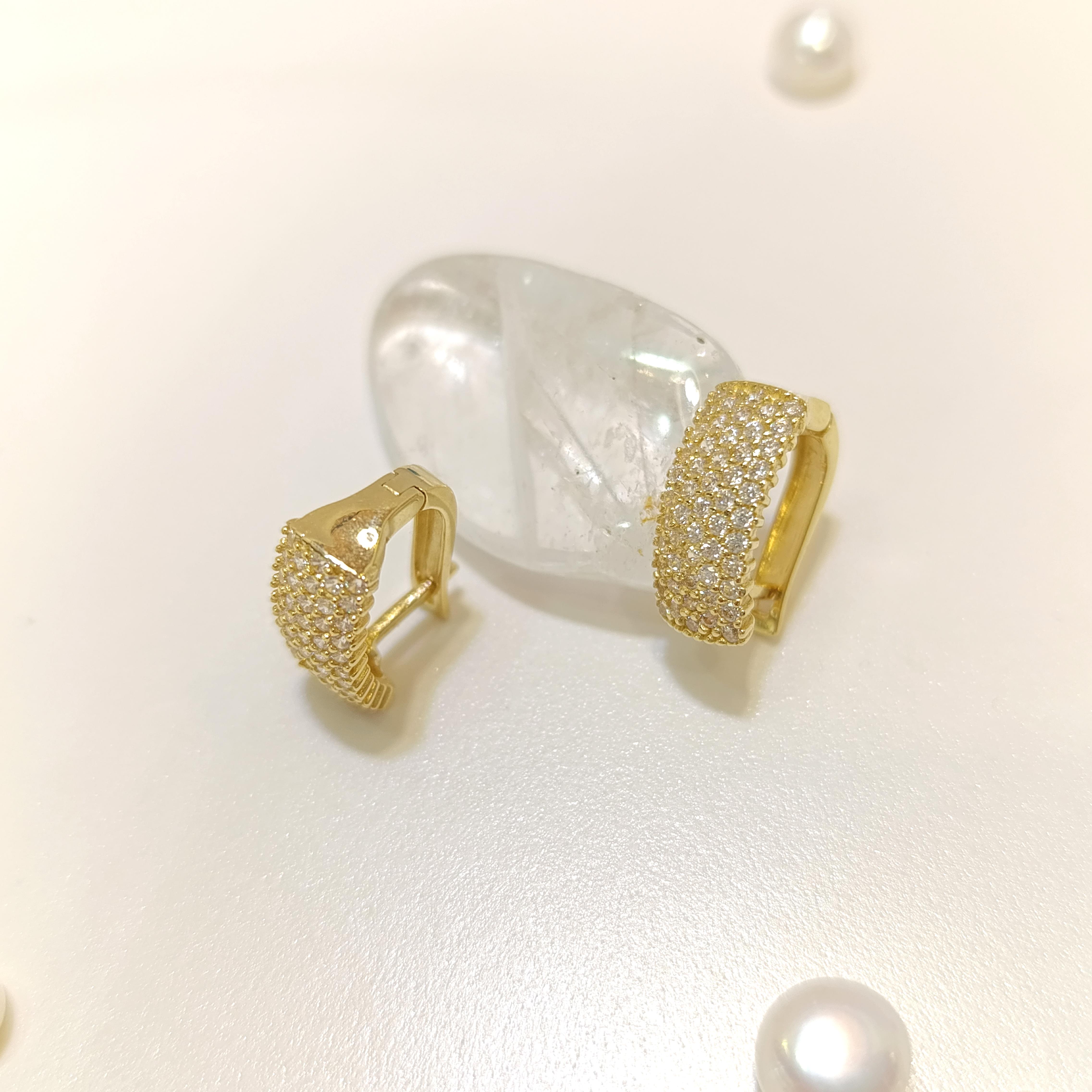 Taşlı Küpe 14 Ayar Altın HD VİDEOLU