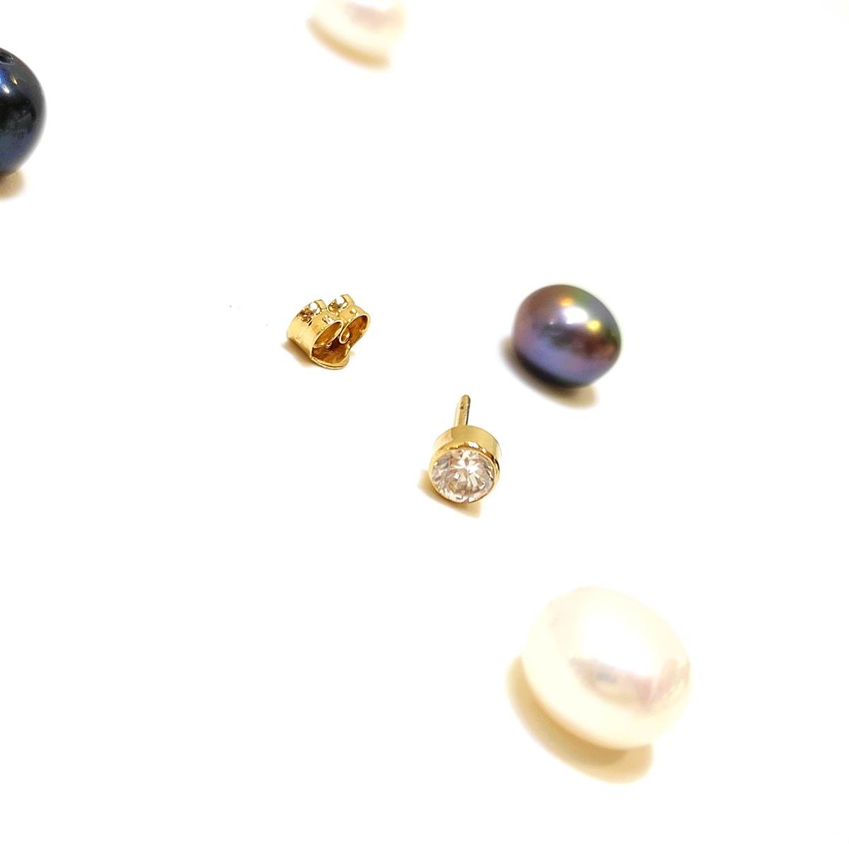 TEK 1 adet Tek Taş Vidalı Küpe 14 Ayar Altın HD VİDEOLU