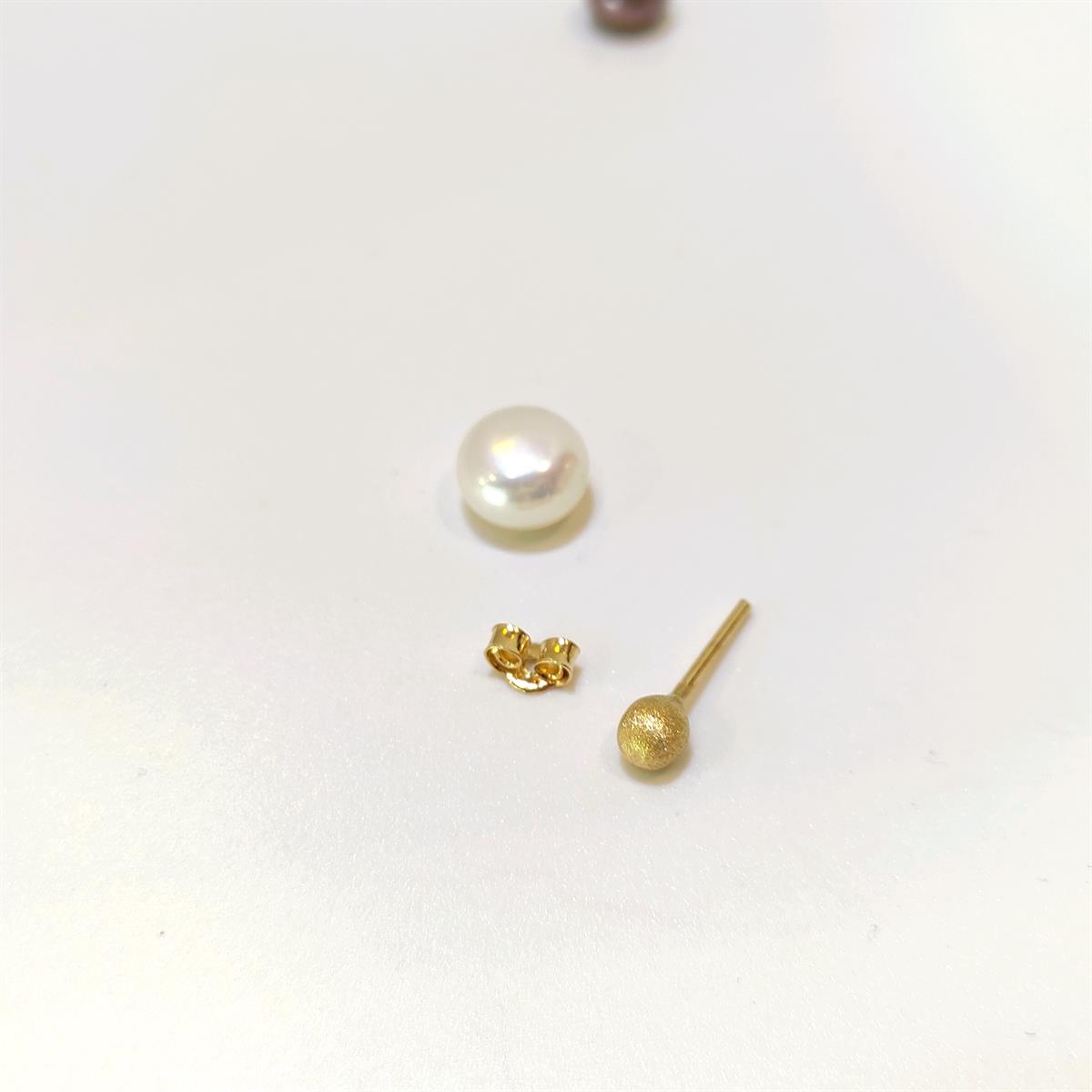 TEK KÜPE Vidalı Kumlu Top Küpe 14 Ayar Altın HD VİDEOLU