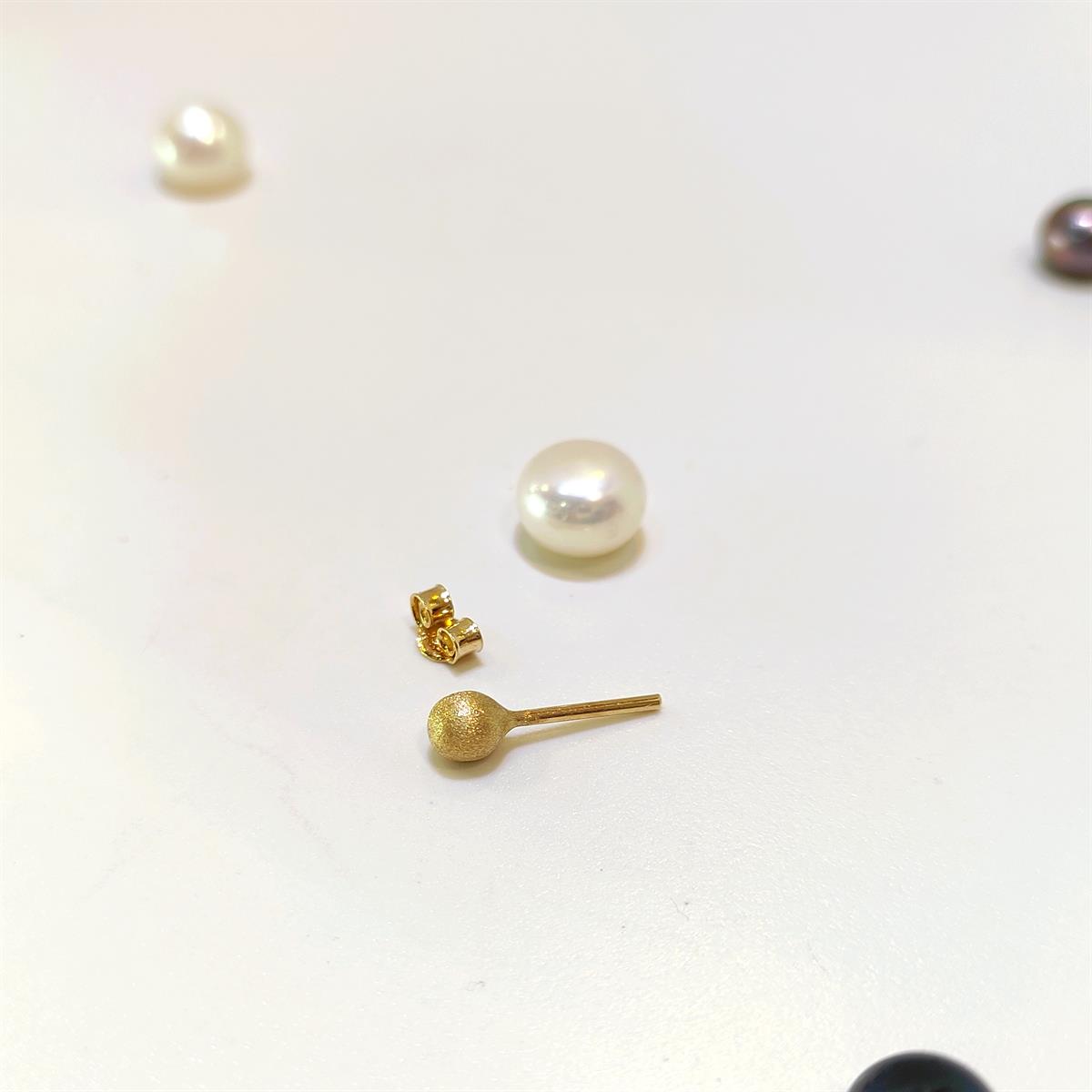 TEK KÜPE Vidalı Kumlu Top Küpe 14 Ayar Altın HD VİDEOLU