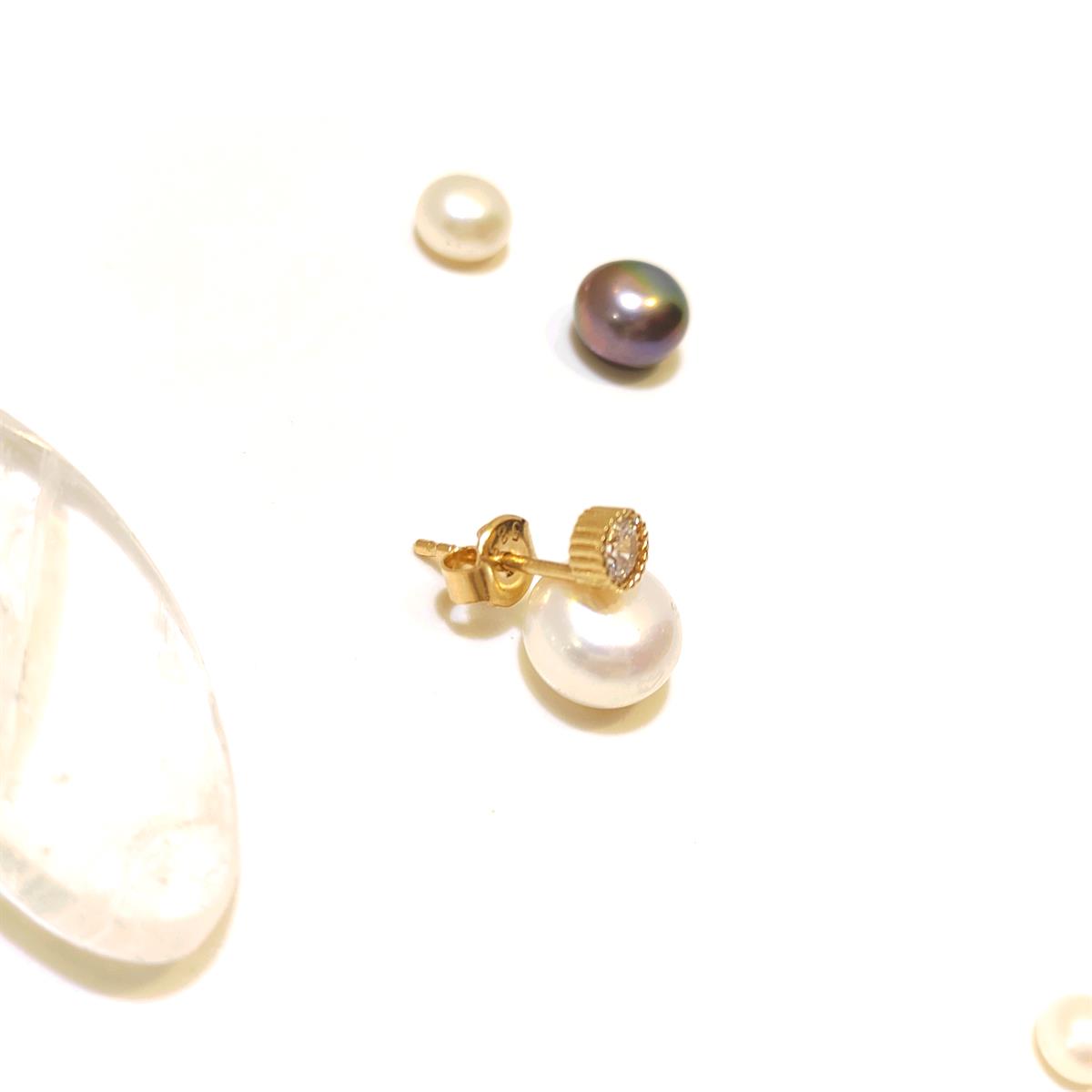 TEKLİ Tek Taş Vidalı Küpe 14 Ayar Altın HD VİDEOLU