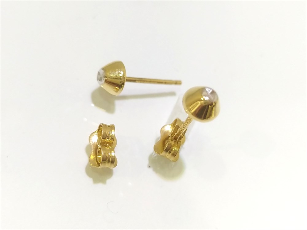 Tektaş Küpe 14 Ayar Altın