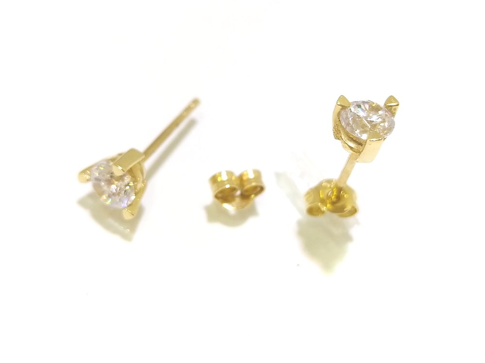 Tektaş Küpe 14 Ayar Altın