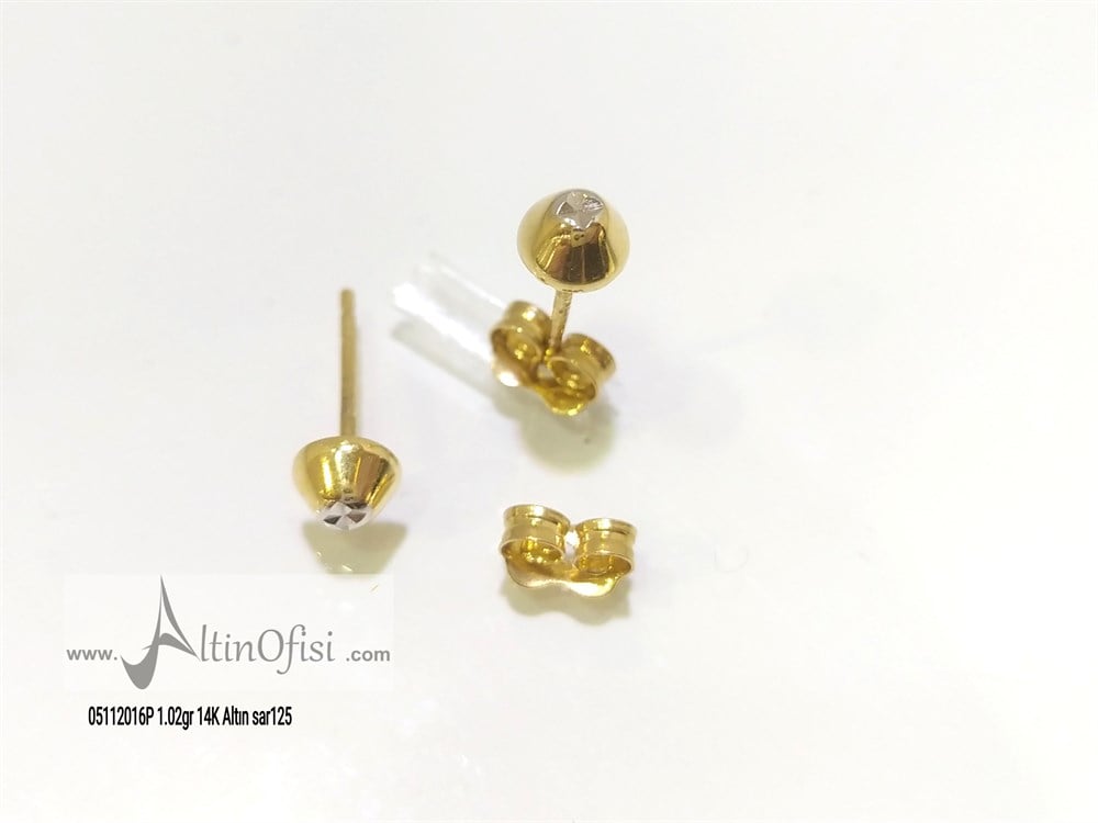 Tektaş Küpe 14 Ayar Altın