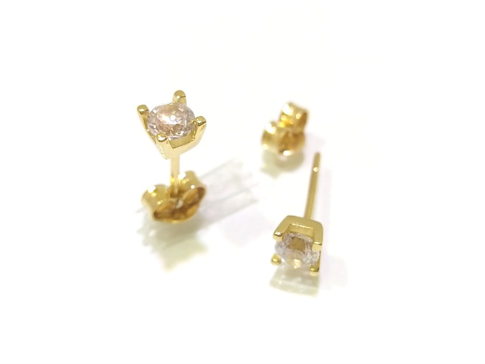 Tektaş Küpe 14 Ayar Altın