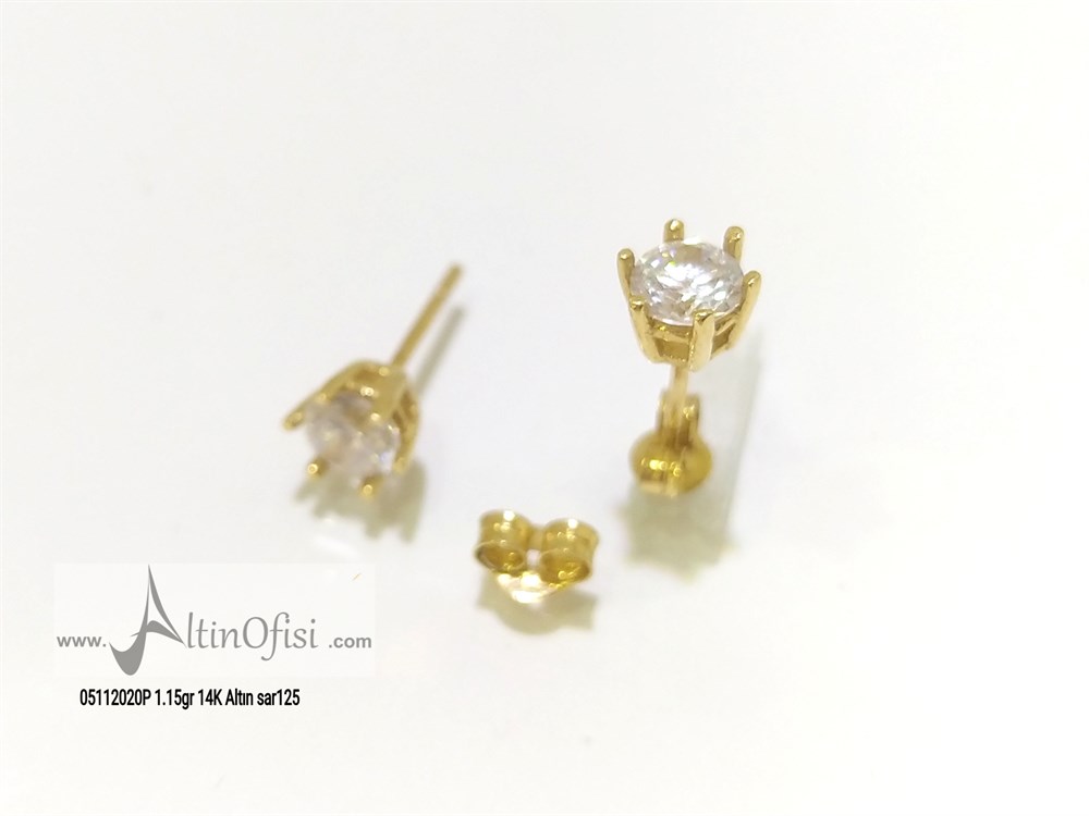 Tektaş Küpe 14 Ayar Altın