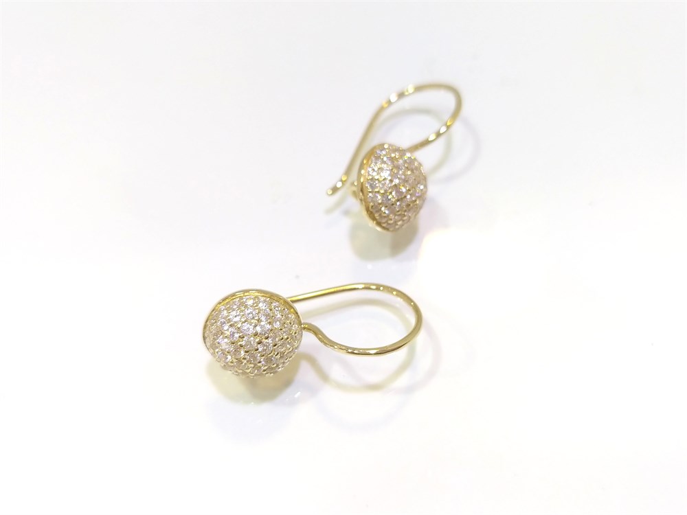 Top Küpe  14 Ayar Altın