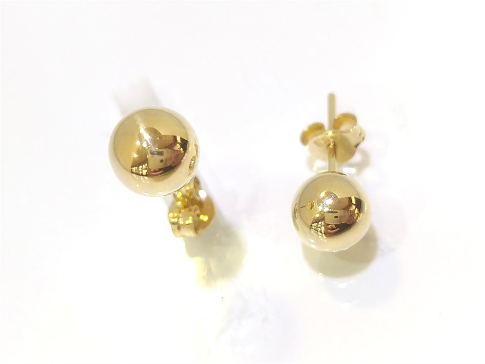 Top Vidalı  Küpe  14 Ayar Altın