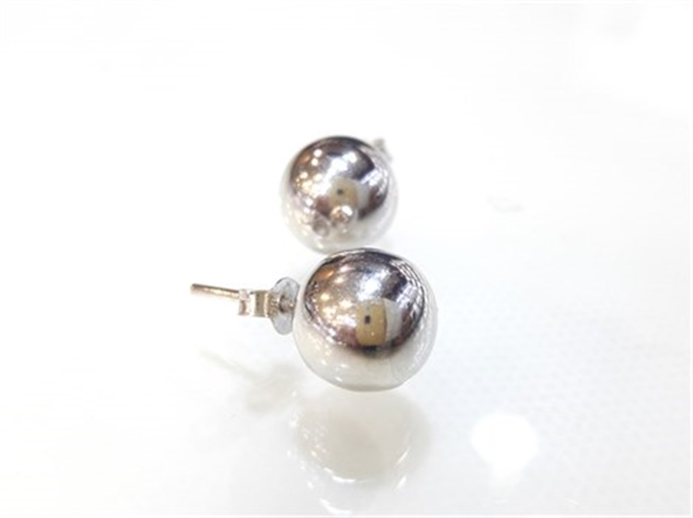 Top Vidalı Küpe 14 Ayar Altın 3 Boyutlu Resim