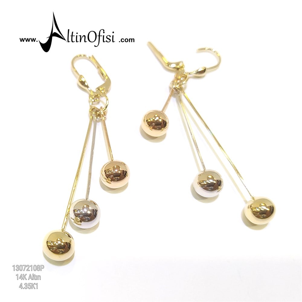 Toplu Sallanan Küpe 14 Ayar Altın