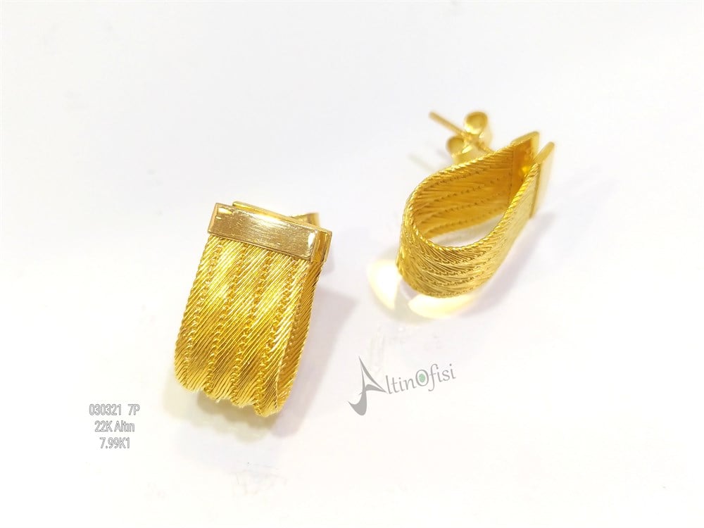 Trabzon Hasırı Küpe  22 Ayar Altın