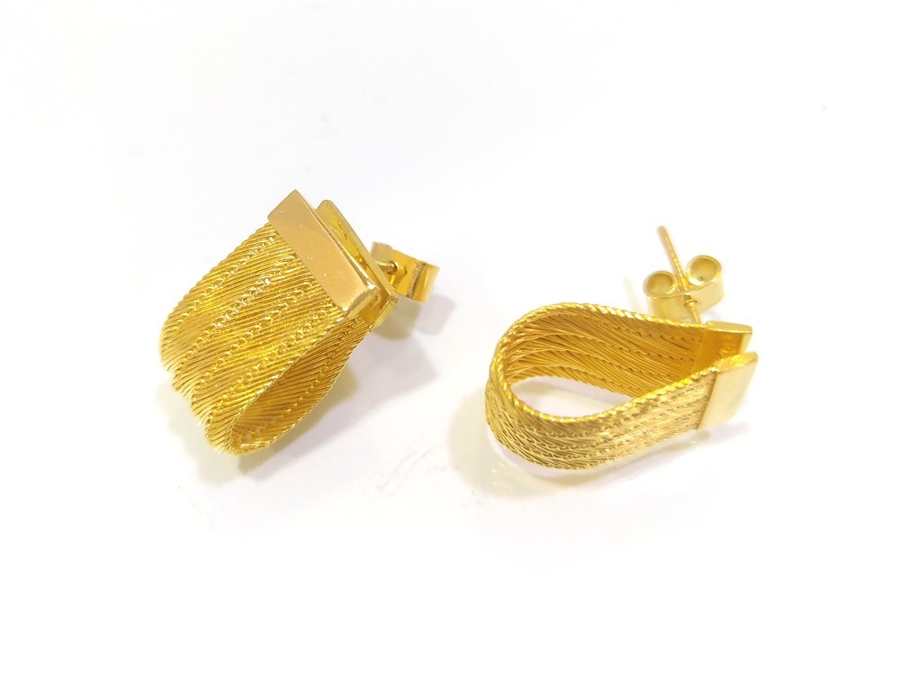 Trabzon Hasırı Küpe  22 Ayar Altın