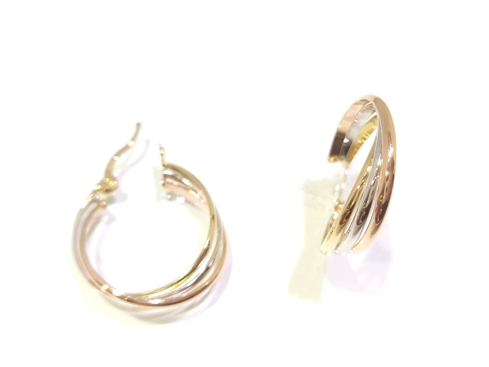 Üçlü Halka Küpe  14 Ayar Altın