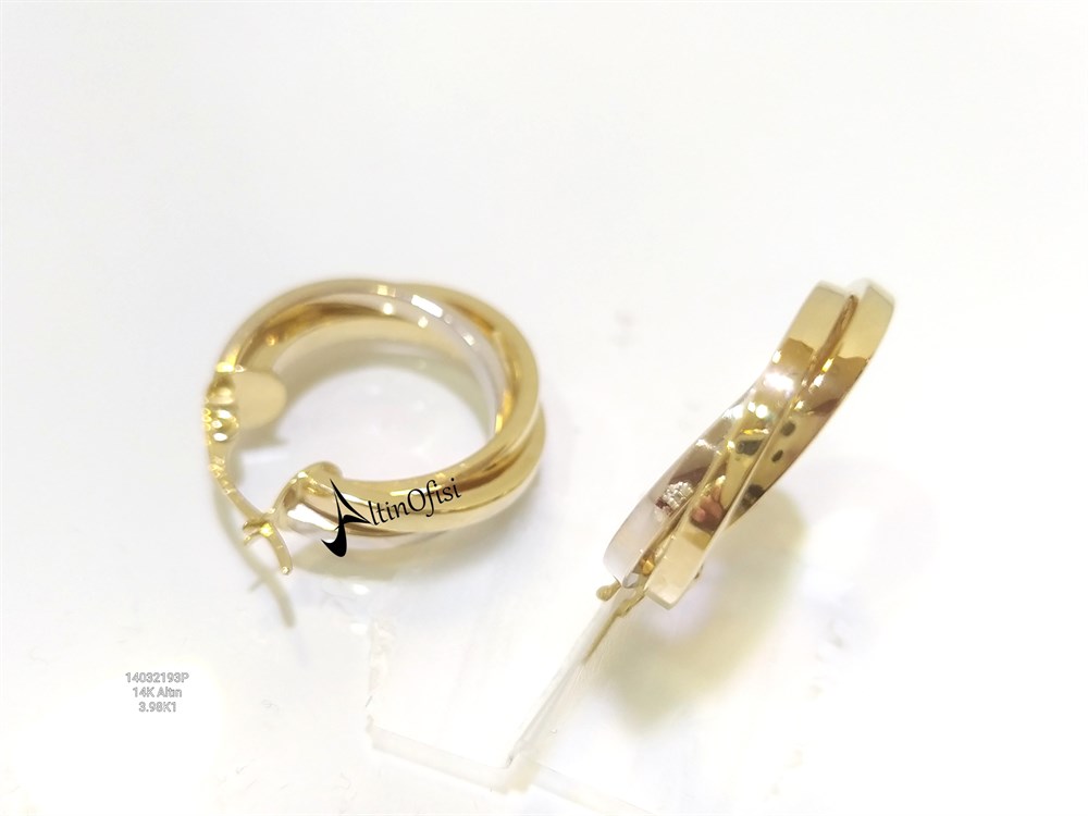 Üçlü Halka Küpe  14 Ayar Altın