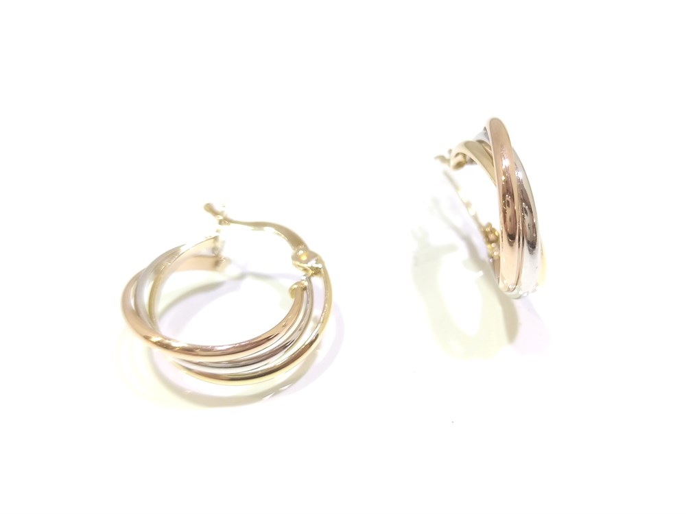 Üçlü Halka Küpe  14 Ayar Altın