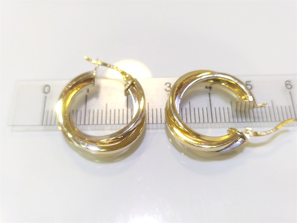 Üçlü Halka Küpe  14 Ayar Altın