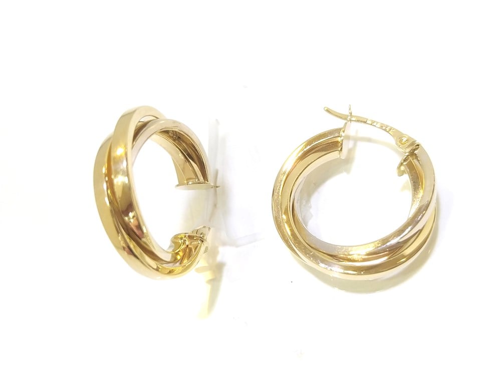 Üçlü Halka Küpe  14 Ayar Altın