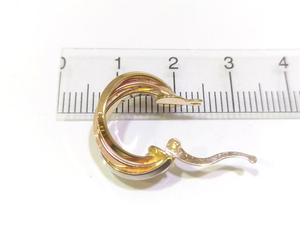 Üçlü Halka Küpe  14 Ayar Altın