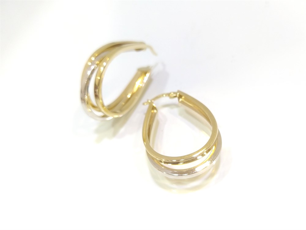 Üçlü Halka Küpe 14 Ayar Altın