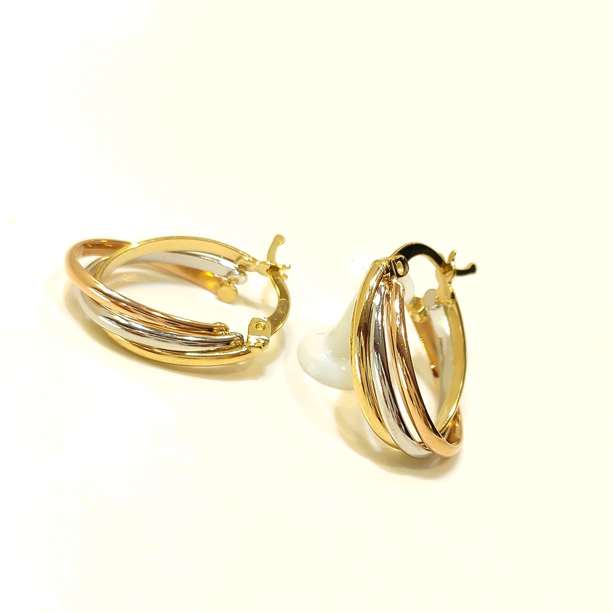 Üçlü Halka Küpe 14 Ayar Altın 4K VİDEOLU