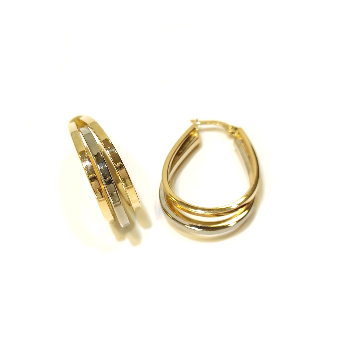 Üçlü Halka Küpe 14 Ayar Altın 4K VİDEO