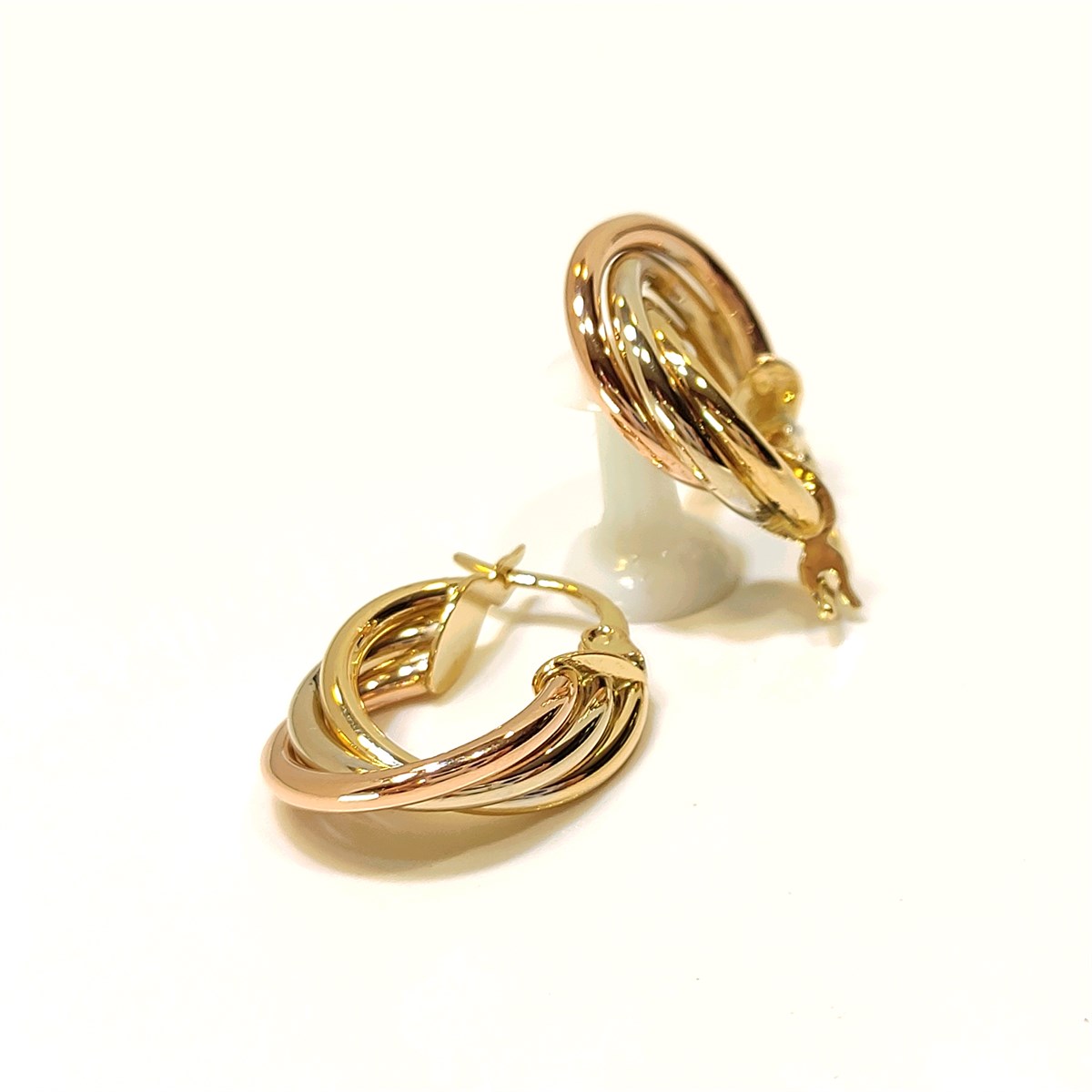 Üçlü Halka Küpe 14 Ayar Altın 4K VİDEO