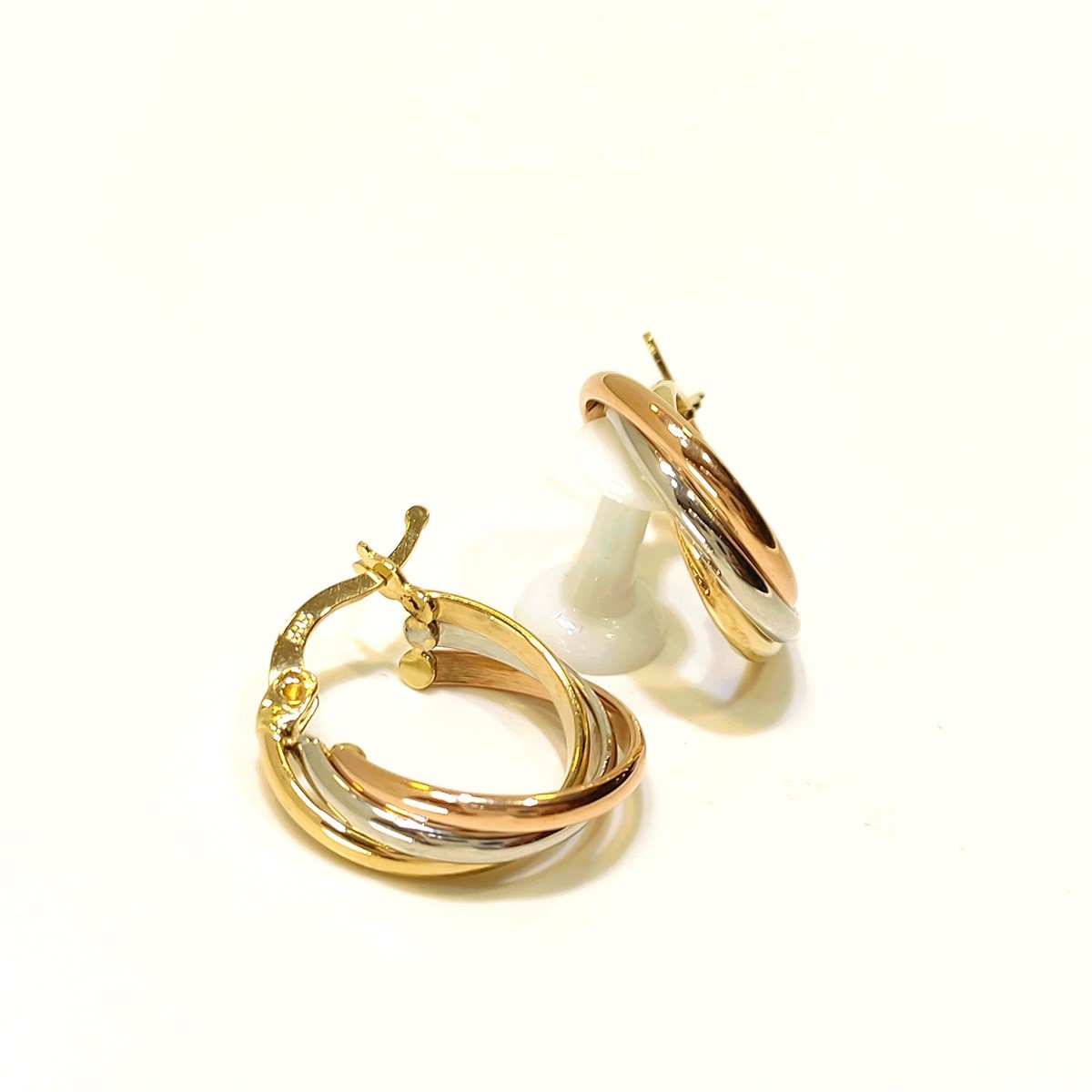 Üçlü Halka Küpe 14 Ayar Altın 4K VİDEO