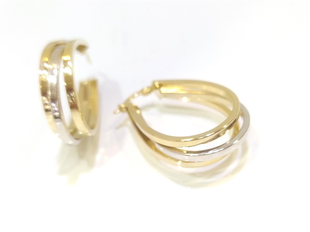 Üçlü Halka Küpe 14 Ayar Altın