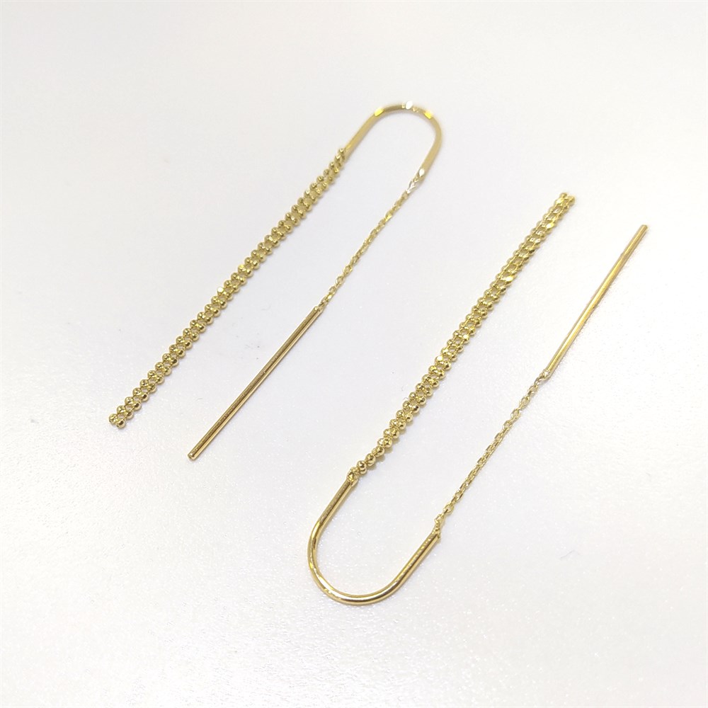 Zincir Sallanan Küpe 14 Ayar Altın