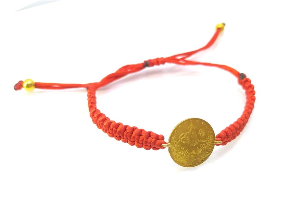 Reşat Yarım Altın Makrome Örgü Bileklik Ayar Altın