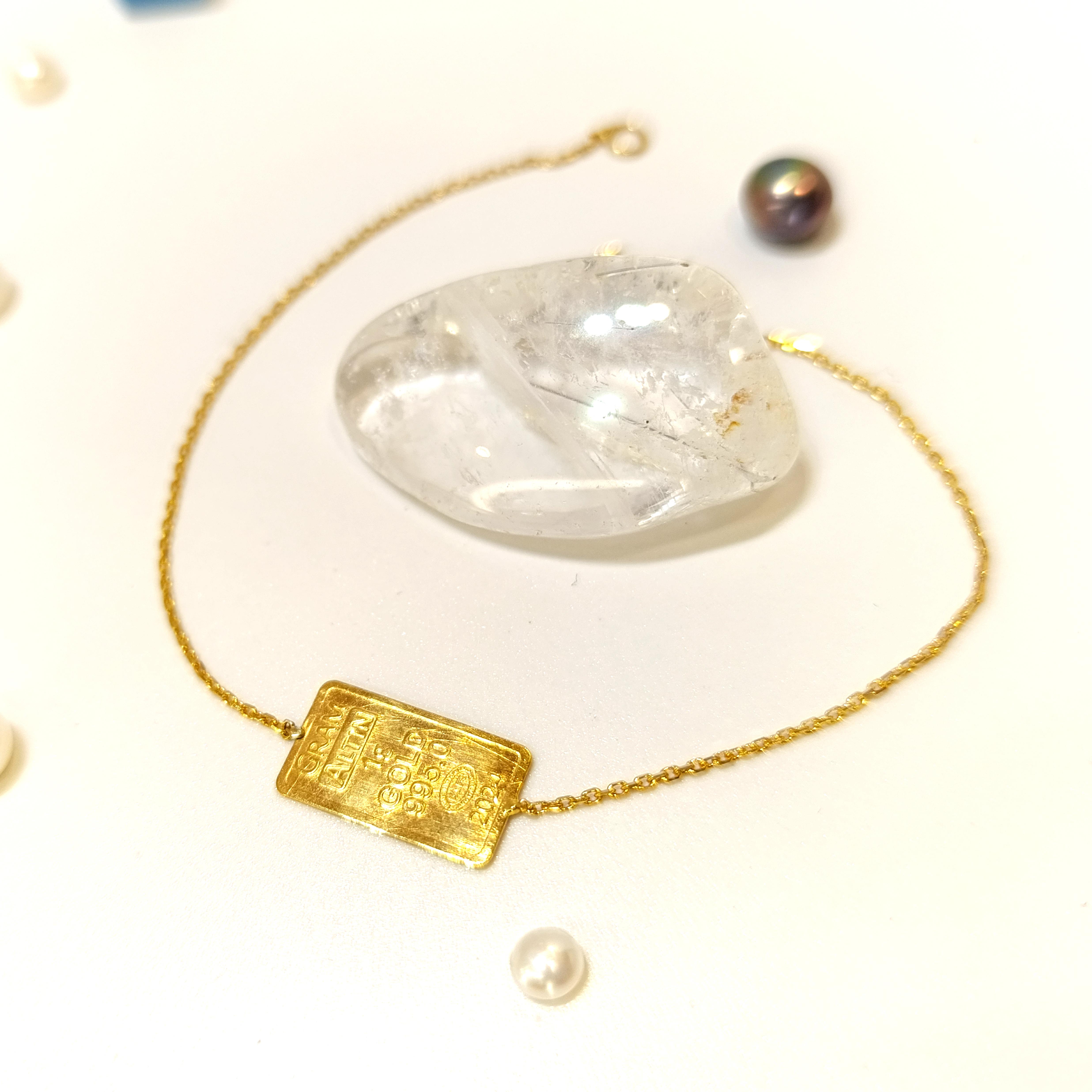 1gr 24K Altınlı  Bileklik Altın Zincir 14 Ayar HD VİDEOLU 