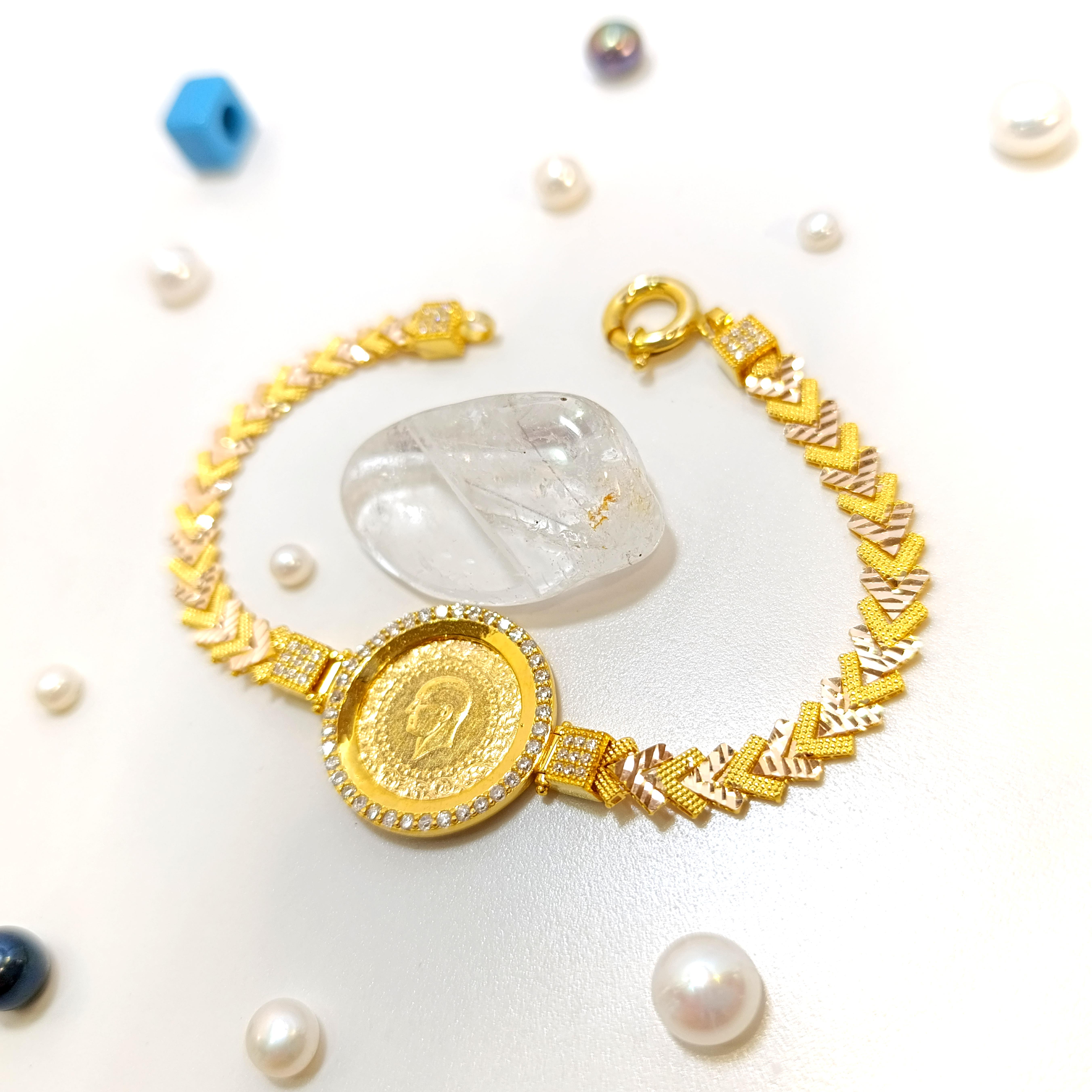 Çeyrekli Altınlı Bileklik Altın HD VİDEOLU