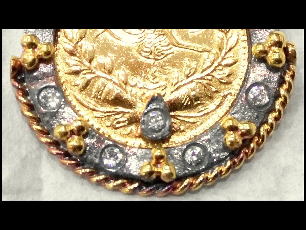 Reşat Tam Altın Özel El İşi Çerçeveli Kolye