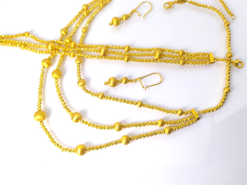 Üçlü Dorika Toplu Düğün Set 22 Ayar Altın