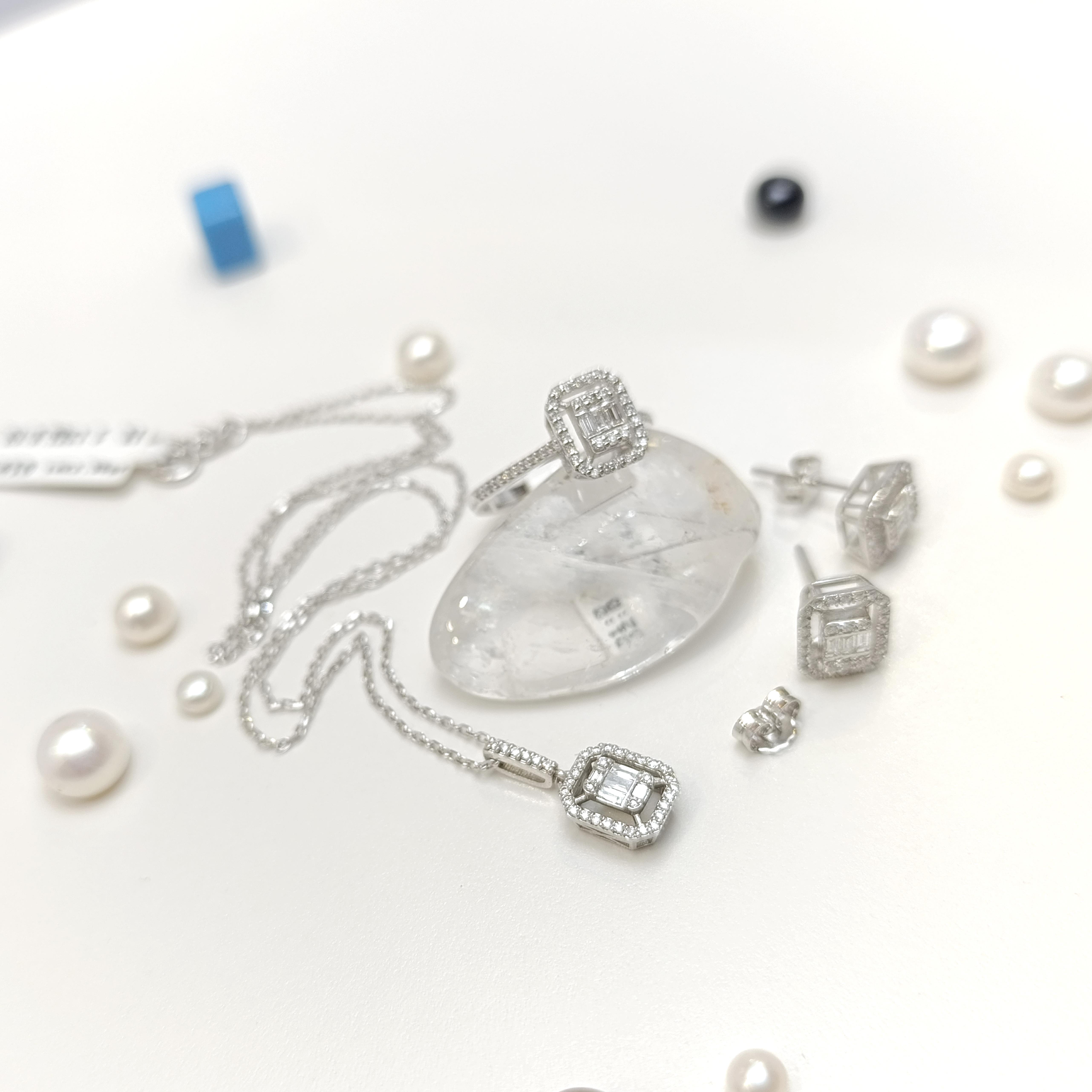 Baget Taşlı Pırlanta Taşlı Set Takım 14 Ayar Altın HD Vİdeolu