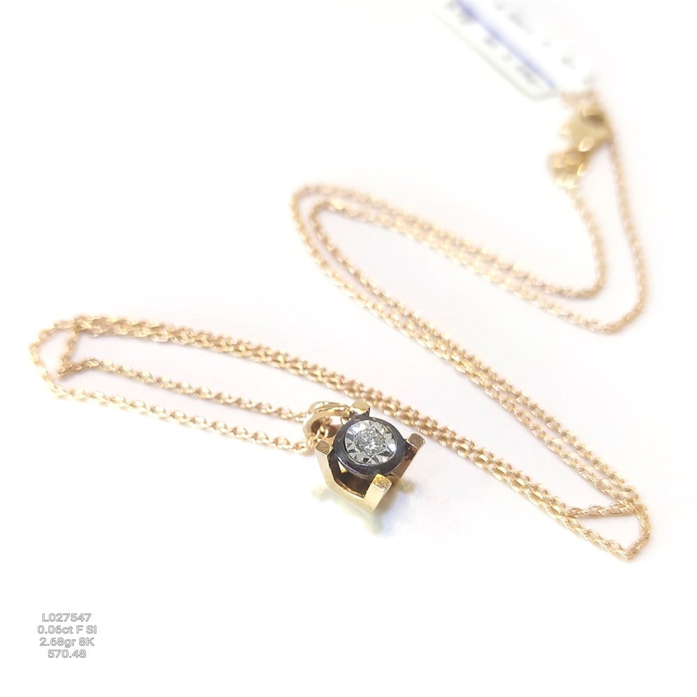 Elmas Tek Taş Kolye