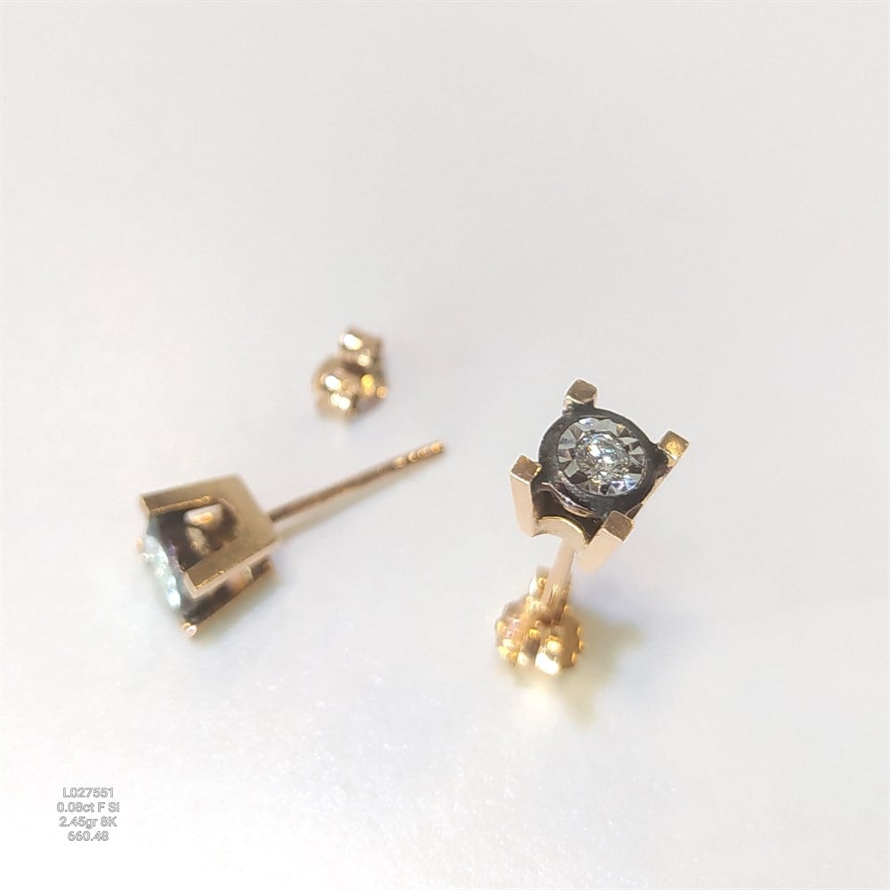 Elmas Tek Taş Küpe