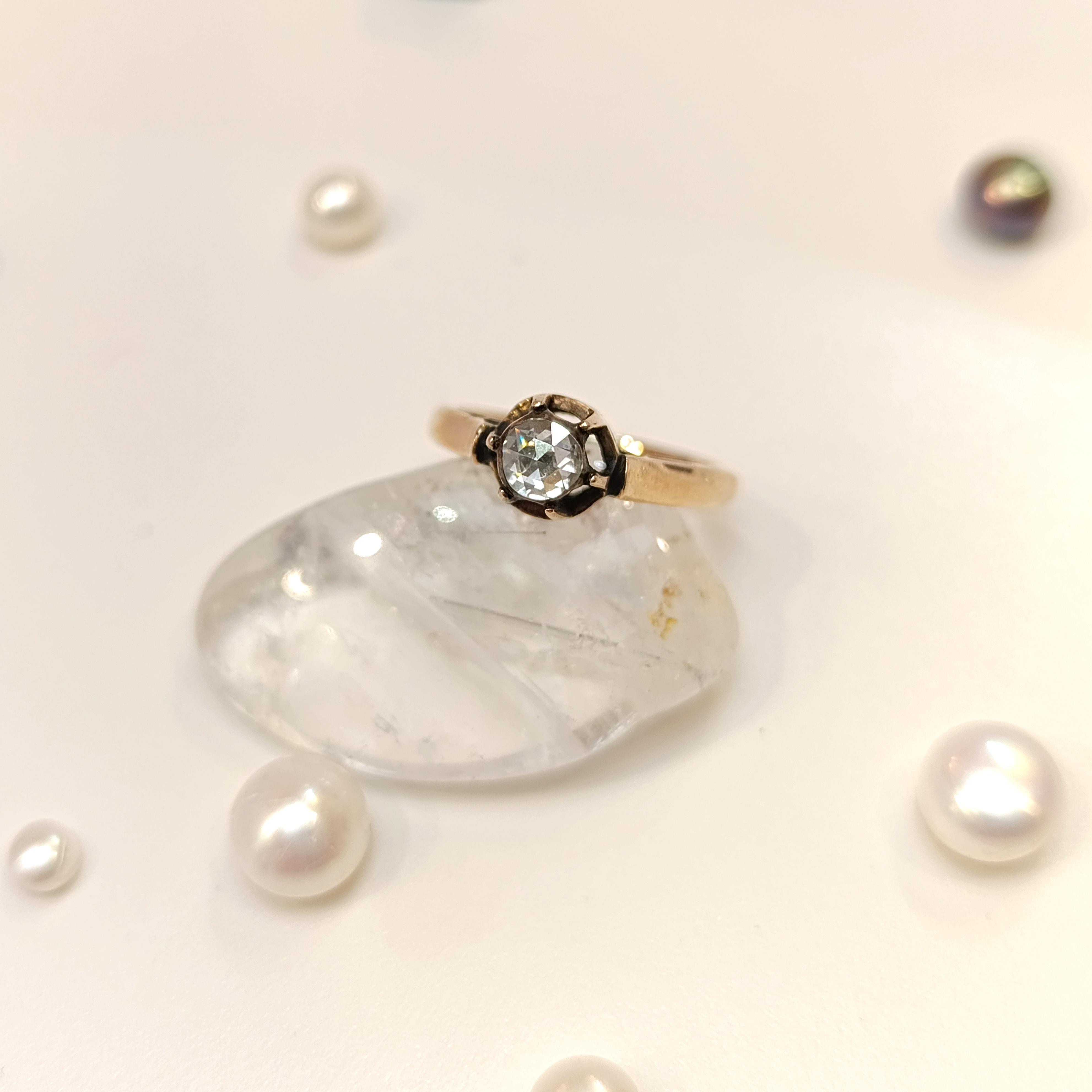 Elmas Tek Taş Set Takım 8 Ayar Altın HD Vİdeolu