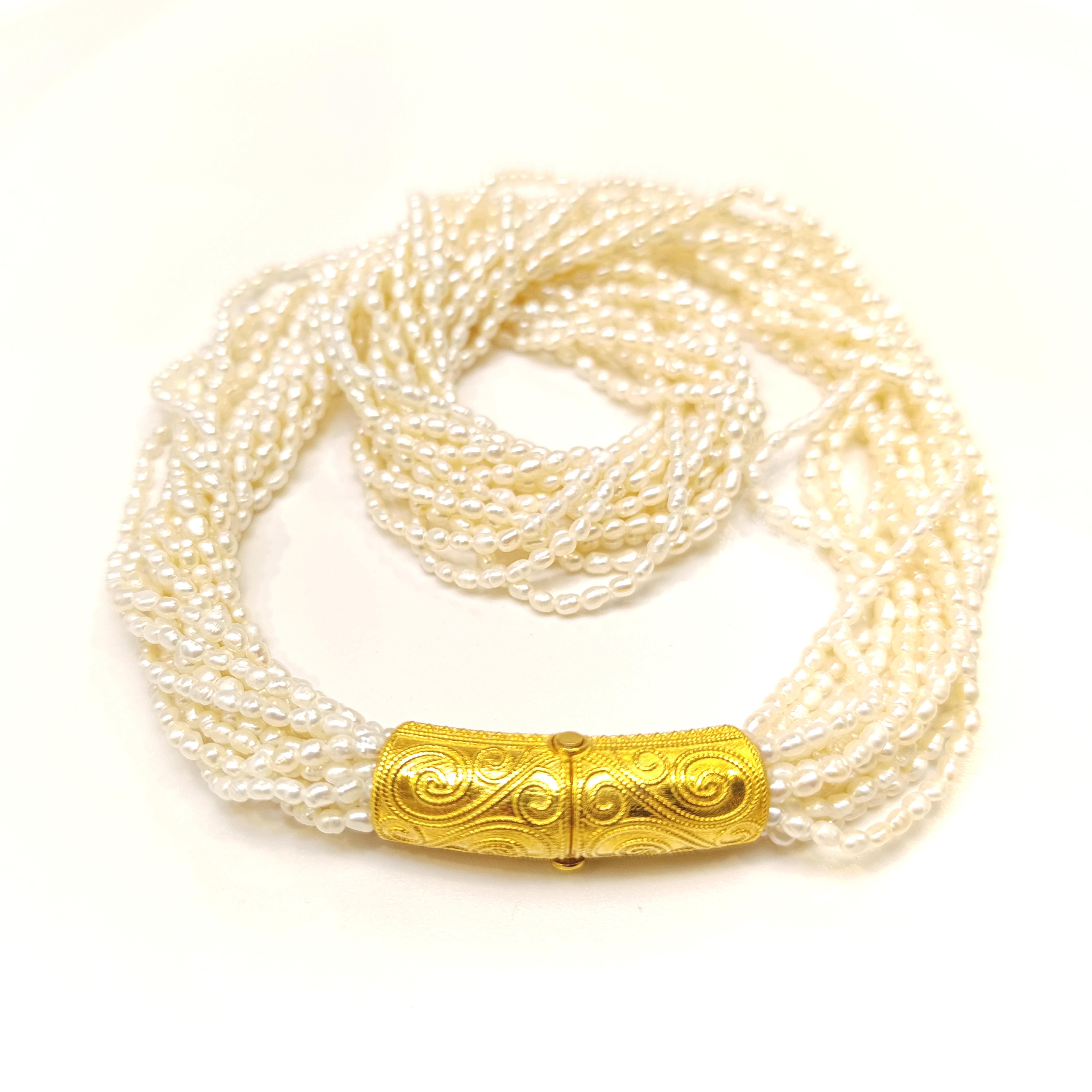 Gerçek İnci Taşlı Antik Set Takım 14 Ayar Altın HD VİDEOLU