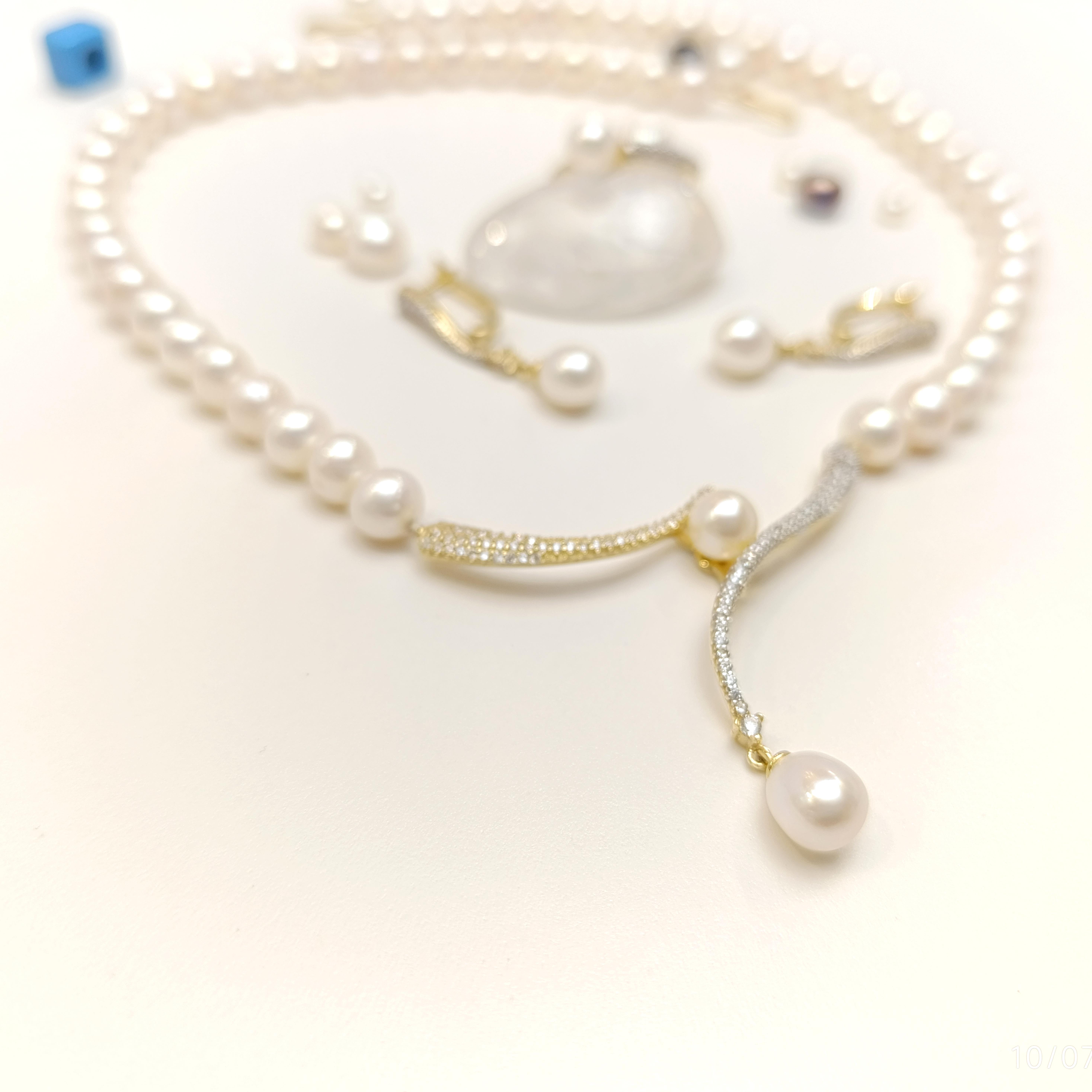 Gerçek İnci Taşlı Set Takım 14 Ayar Altın HD VİDEOLU